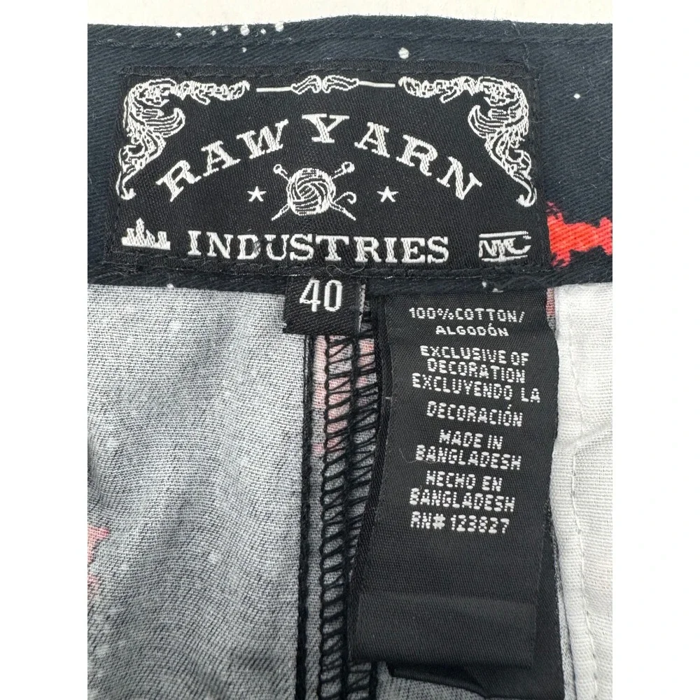 Raw Yarn Industries NYC Men's Black Lobster Print Shorts Size 40‎ Belted
